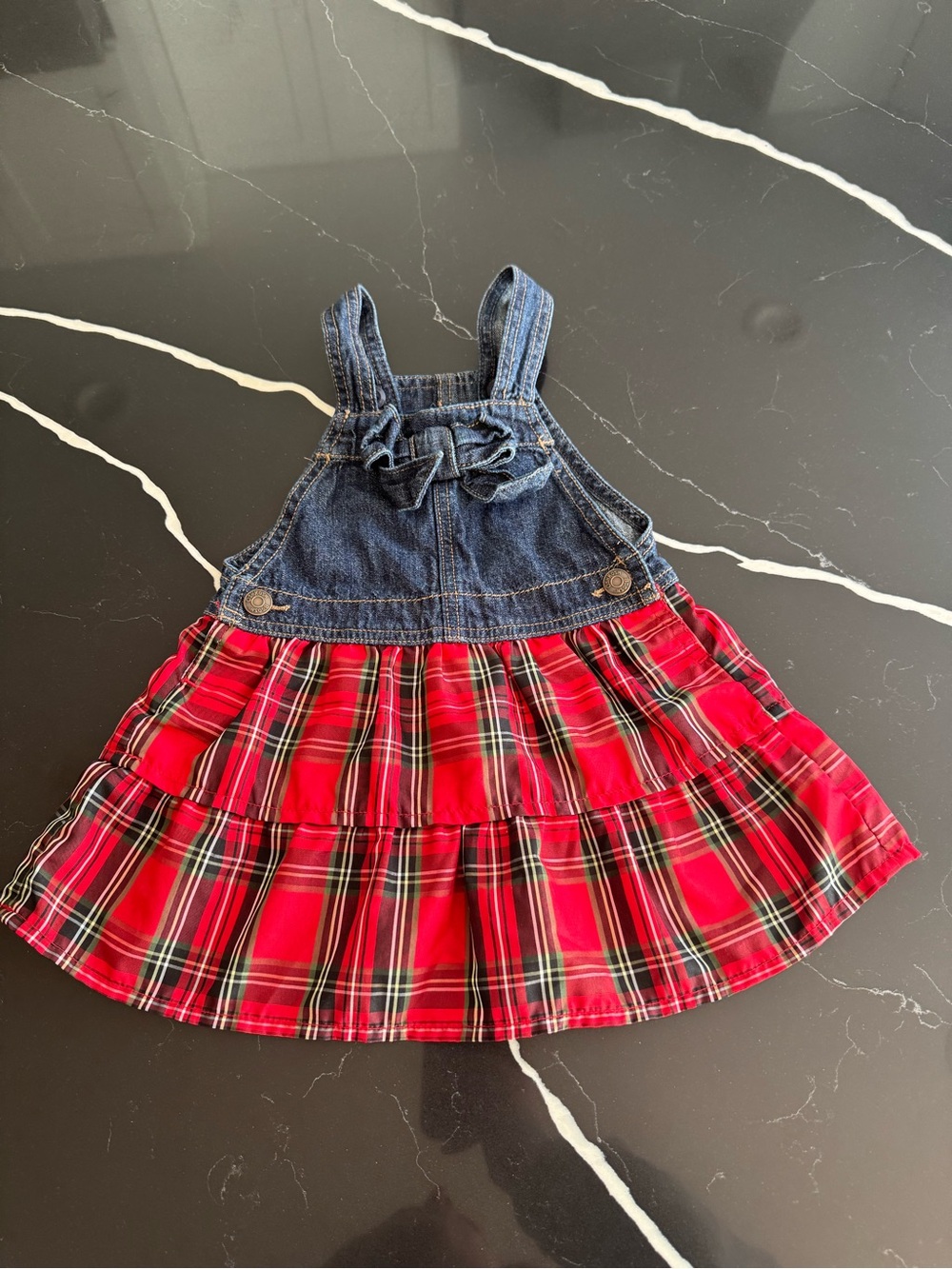 Osh Kosh Red Plaid Denim Dress